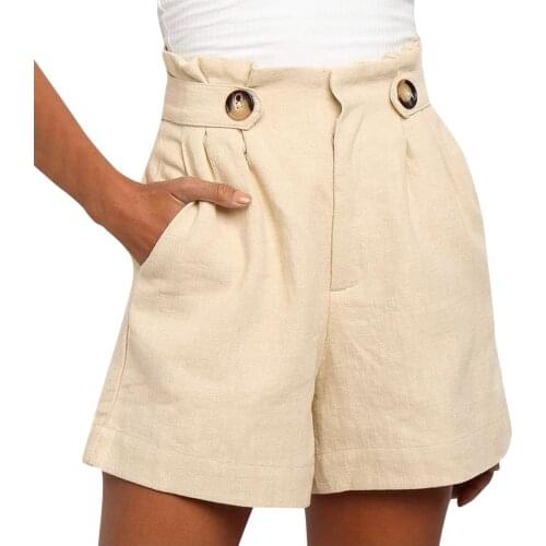 2021 Summer Casual Cotton Linen Shorts Women Plus Size High Waist Shorts Fashion Short Pants Streetwear Womens Shorts