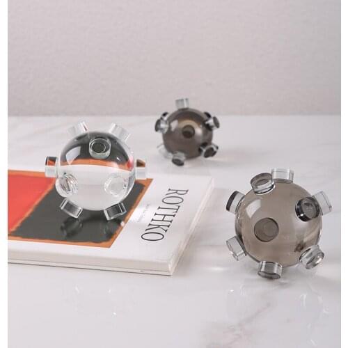 Modern Geometric Home Desktop Decoration Sales Office Luxury Transparent Crystal Convex Dots Crystal Ball Soft Ornaments