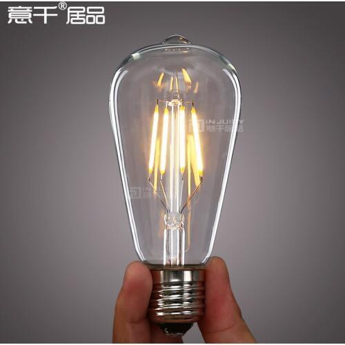 10PCS LED 360 2W 4W E27 Filament light bulb old fasioned ST64 Edison Industrial Lamp