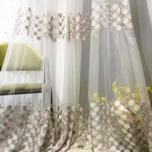 Fresh Embroidered Princess Tulle Curtains for Bedroom Window Screens Sheer for Living Room Kitchen Door Decorative