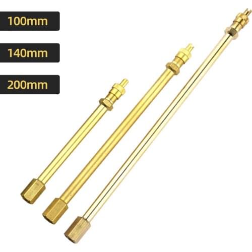 Air Tyre Stem Extender Inflation Stright Bore for Motorcycle, Bike, Mower and Scooter Brass Auto Tire Valve Extension Adaptor