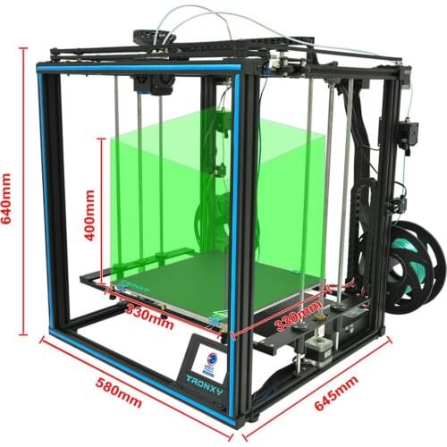 Tronxy X5SA-2E 2 in 1 Out Extruder Two Colors Head Dual Printing 3D Printer DIY Kits with Super Silent & High Accuracy Function