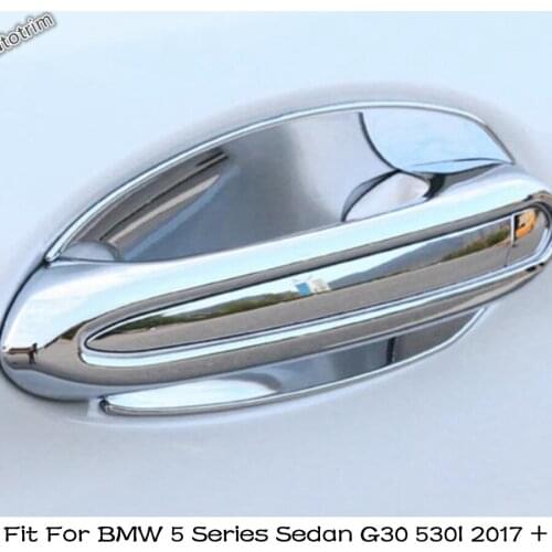 Lapetus Inner Door Pull Doorknob Handle + Bowl Cover Kit For BMW 5 Series Sedan G30 530I 2017 - 2021 ABS Exterior Accessories
