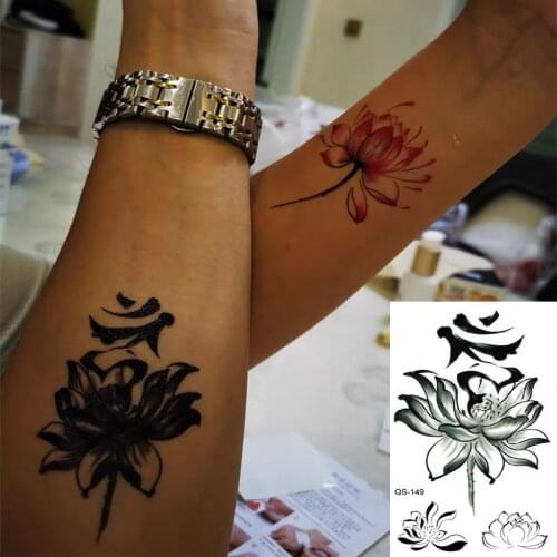 Waterproof Temporary Tattoo Stickers Lovers Flower fake Tattoo Geometric Animal Flash Tattoo Hand Back Foot for Girl Women Men