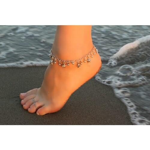 Jewelry summer beach anklets for women barefoot chain Suitania Starry Silver Plated Anklets women accessories