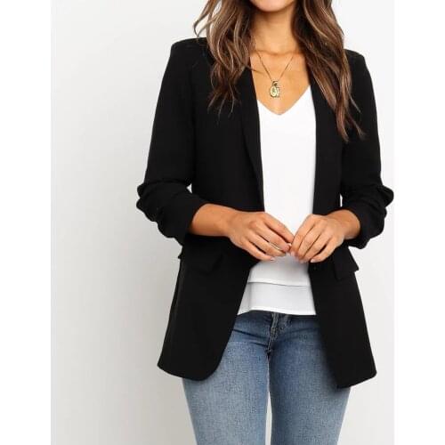 Women Blazers Jackets Stylish Simplicity Clothes Loose Top Long Sleeve Casual Ladies Office Wear Coat Blouse Blazer Women Black