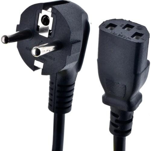 Schuko General Power cord,CEE7/7 to C13 Power supply cables,Power cables for Euro and Korea,110~250VAC 10~15A,1.5m