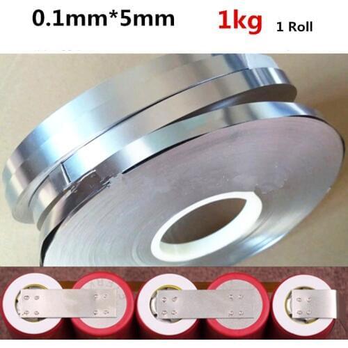 1kg/roll 0.1mm *5mm Nickel Plated Steel Strap Strip Sheets 18650 Battery Spot Welding Nickel Plated Steel Connection Piece