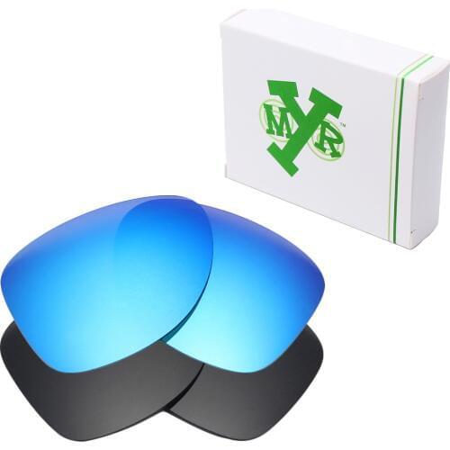 2 Pairs Mryok POLARIZED Replacement Lenses for Oakley Dispatch 2 Sunglasses Stealth Black & Ice Blue