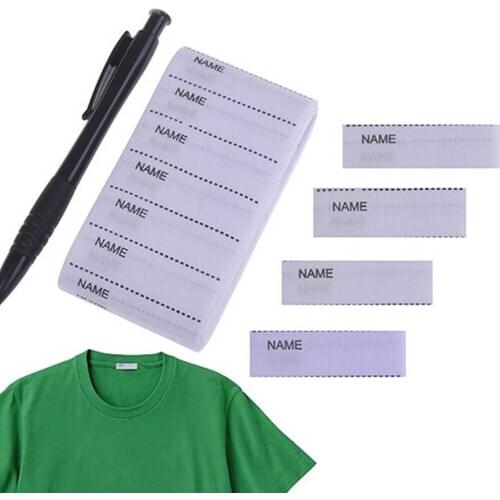 200pcs/Pack White Washable Iron-on Name Labels Set for Clothes Labels Garment Fabric Tags Marker with pen DIY Sewing Accessorie