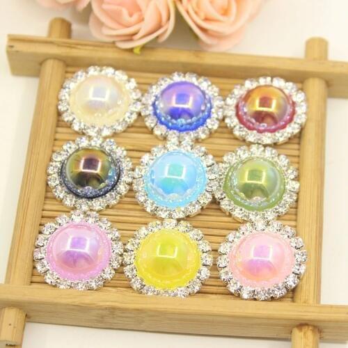 2018 New Arrival Time-limited Washable Eco-friendly Plating 15-21mm Rhinestones Buttons Metal Round Flatback/shank Snap Button