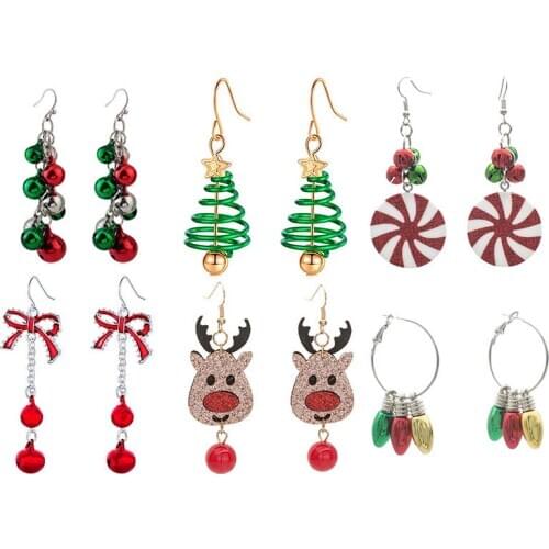2021 Women Christmas Hook Drop Dangle Earring Christmas Ball sock eardrop Jewelry Xmas Party Gifts pendientes mujer moda