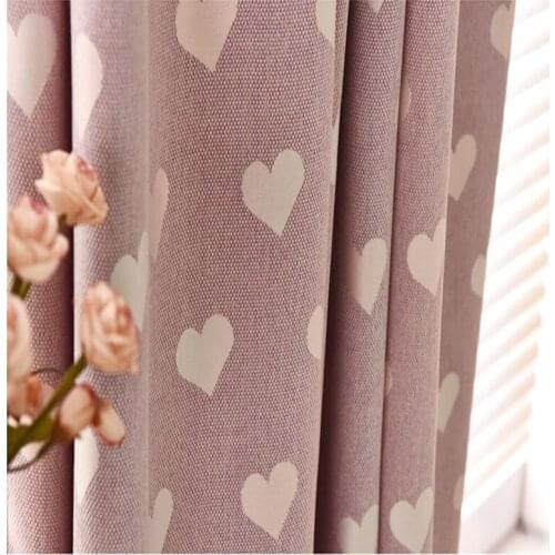 2021 Small Fresh Pastoral Linen Jacquard Curtains Children Love Blackout Curtains for Living Dining Room Bedroom