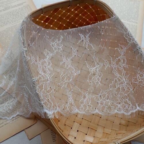 3M/Lot Soft Eyelash Lace Fabric Skirt Dress Lengthening Stitching Mesh Accessories RS2550