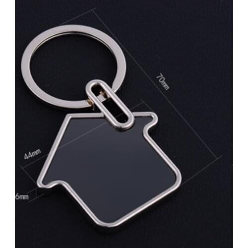 50Pcs Tungsten steel House Metal Key Chain High Quality Promotion Key Tags Gift Customize Logo Laser Keyrings - Free Shipping