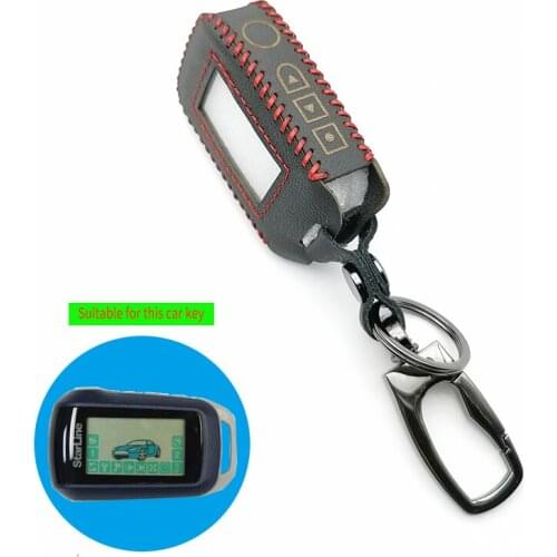 A94 Two Way LCD Remote Control Leather Fob Key Chain Key Case Cover for Russian Version Starline A94 2 Way Car Alarm System