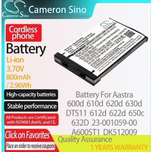 CameronSino Battery for Aastra 600d 610d 620d 630d DTS11 612d 622d 632D 650c fits Detewe 23-001059-00 Cordless phone Battery