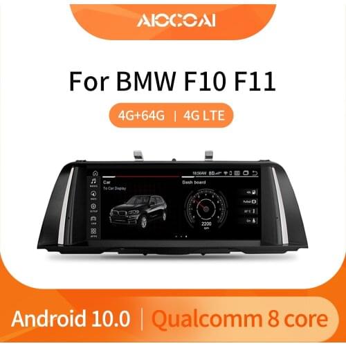 10.25" Qualcomm Octa-Core 4G+64G 4G LTE Android 10 IPS screen Car multimedia for BMW Series 5 F10 F11 Bluetooth GPS Navigation