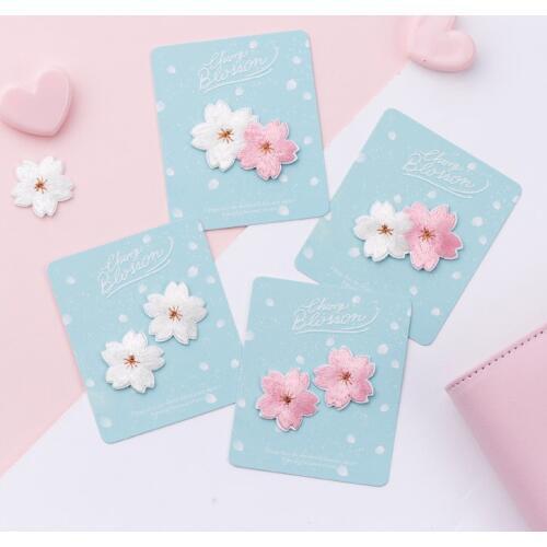 White Cherry Blossom Fashion Hot Cloth Sticker Used for Clothes Mobile Phone Diy Decoration Small Adhesive Patch Clothing Decals