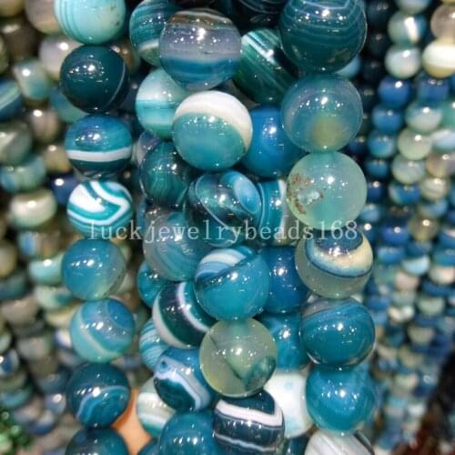 Free shipping Fashion Jewelry 10mm Blue Peacock Stripes Carnelian Round Ball Loose Beads 15.5" FG7416