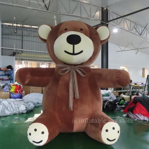 Free air shipping to door,3m 10ft high inflatable bear model, giant inflatable fur bear replica for party