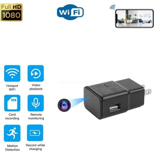 USB Charger Power Supply Plug Wireless IP Camera 1080P HD Home Security Surveillance Wifi Mini Camera With USB Charging Port UK