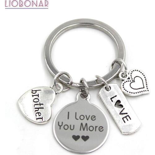 1PC New Arrival Brother Gift Stainless Steel Key Chain Keyring brother Key Chain Jewelry Gifts for Brother