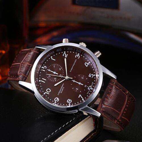 New Watches Men Luxury Brand Chronograph Men Sport Watches High Quality Leather Strap Quartz Wristwatch Relogio Masculin &Ff