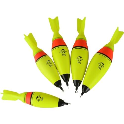 1pc 30g-100g Double Optical Luminous Night Interchange Electronic Light Airplane Wings Rock Fishing Float EVA Foam Bobber