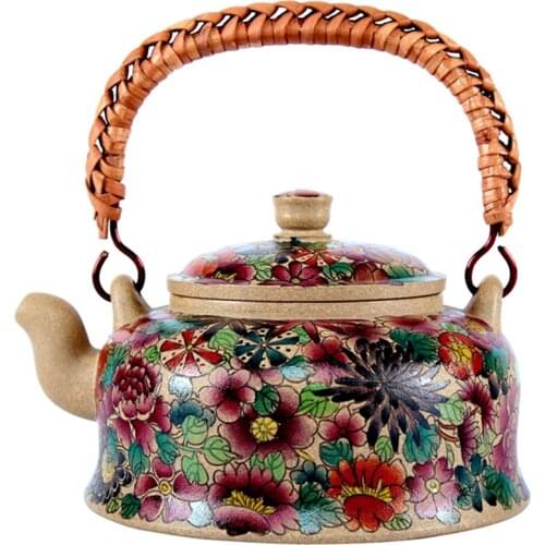 Cy Yixing Purple Clay Teapot Pure Handmade Loop-Handled Teapot Teapot Tea Set Home Boutique