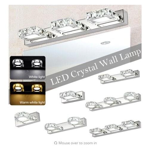 Crystal mirror headlight led bathroom Nordic mirror cabinet lamp waterproof fog wall lamp mirror lamp modern simple K9 lights