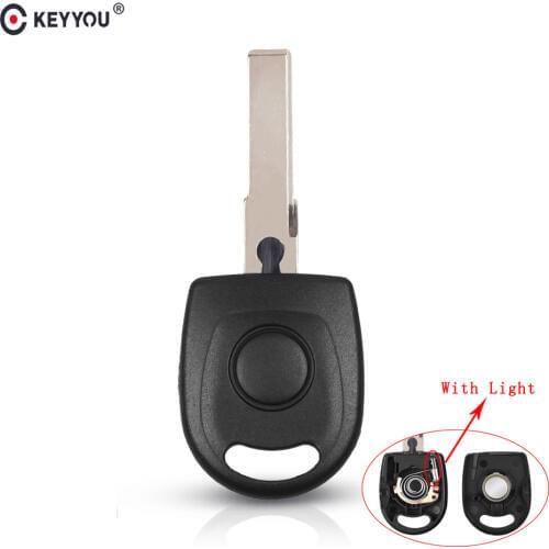 KEYYOU 30pcs Transponder Key Shell Uncut HU66 Blade For VW Passat B5 Jetta Golf Beetle For SEAT For SKODA With Light & Battery