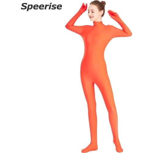 Speerise Lycra Bodysuit Halloween Unitard For Women Full Body Leotard Spandex Zentai Footed Cosplay Costumes Unisex Zentai Suit