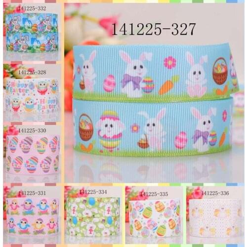 10yards -different sizes -Easter day rabbit cartoon ribbon printed Grosgrain ribbon