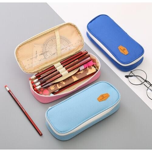 Mini School Pencil Case Cute Canvas Penal Pencilcase for Kids Multi Cosmetic Pen Bag Case Stationery Pouch Box Supplies Colorful