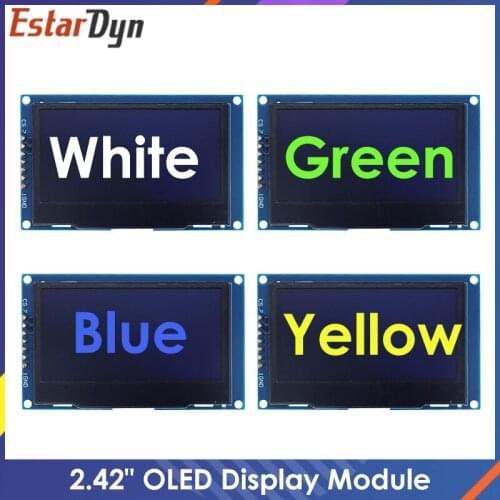 2.42 inch 2.42" OLED Display Module 128x64 LCD HD Screen Module SSD1309 7 Pin SPI/IIC I2C Serial Interface for Arduino UNO R3