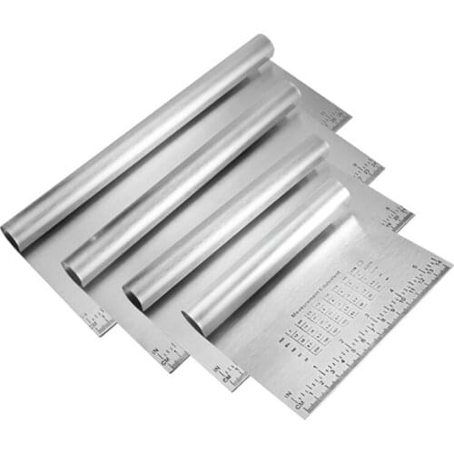 Stainless Steel Dough Pastry Scraper Chopper Baking Cake Pizza Cutter with Measuring Scale Bread Separator Knife Cooking Tools