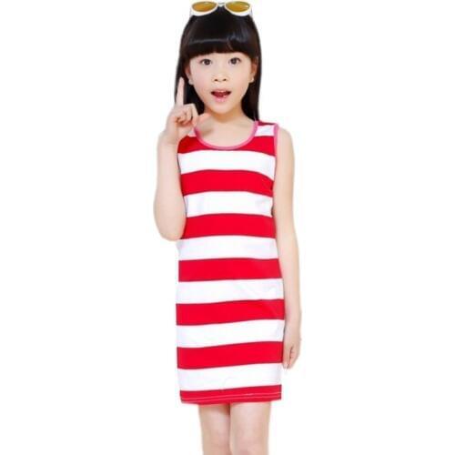 Baby Girls Dress Brand Summer Beach Style Striped Party Backless Dresses For Girls Vintage kids Toddler Girl Clothing 2~12Yrs