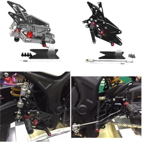 CNC Adjustable Rearsets Footrests Foot Rest Pegs Set For Yamaha MT-03 MT-25 2015 2016 2017 2018