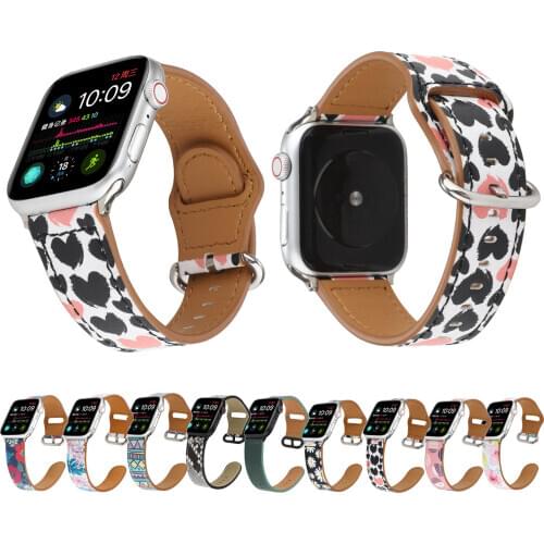 For Apple Watch Band 38mm 40mm 42mm 44mm Floral Printed Bands for iWatch Band Women Colorful Flower Strap Series 5 4 3 2 1