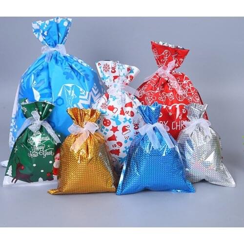 Christmas Gift Bag Drawstring Halloween Plastic Candy Bag Packaging Bags for Candy