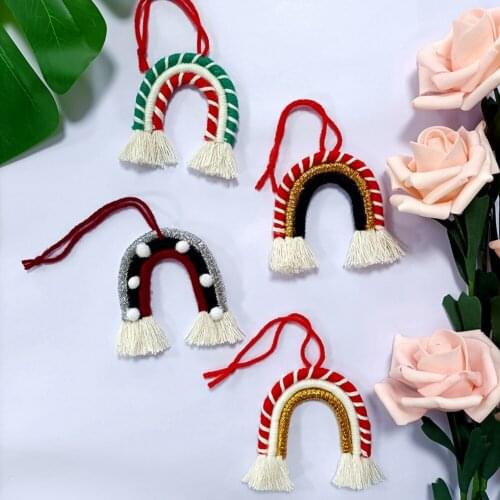 Christmas Rainbow Hanging Decoration Nursery Baby Kids Bedroom Decorative Pendant with Tassels Home Decoration Accessories
