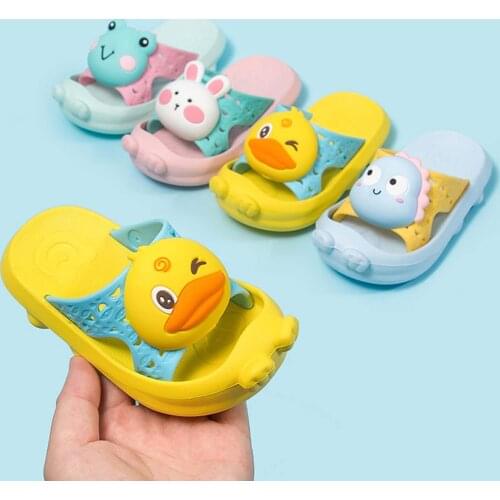 Beach Pool Non-slip Children Slippers Summer Cartoon Soft-soled Baby Sandals Anticollision Flip Flops Breathable Kids Shoes
