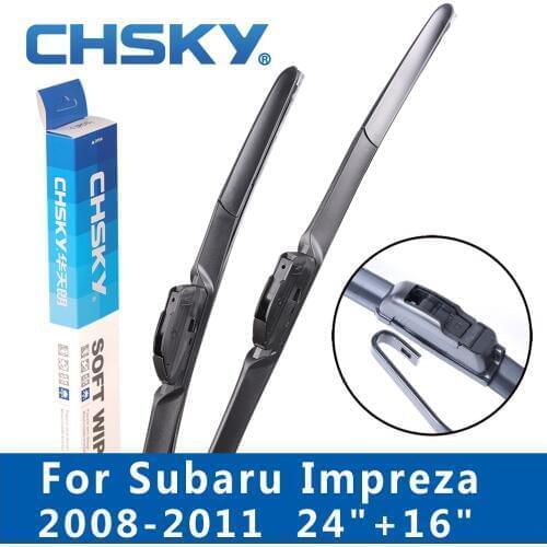 CHSKY Special for SUBARU Impreza 1992 to 2017 Front Car Windshield Wiper Blade Fit Hook Arms Natural Rubber Windscreen Wipers