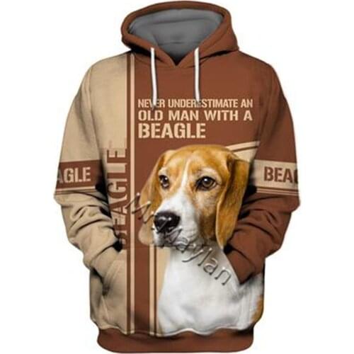 Unisex 3D Funny Graphic Hoodie Beagle Sweatshirt Animal Hoody Men/Women Casual Harajuku Street Sweatshirt Zip Hooded Pullover 16