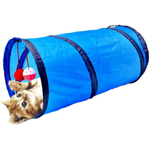 Cat Tunnel Toy Funny Pet 2 Holes Play Tubes Balls Collapsible Crinkle Kitten Toys Puppy Ferrets Rabbit Play Dog Tunnel Tubes