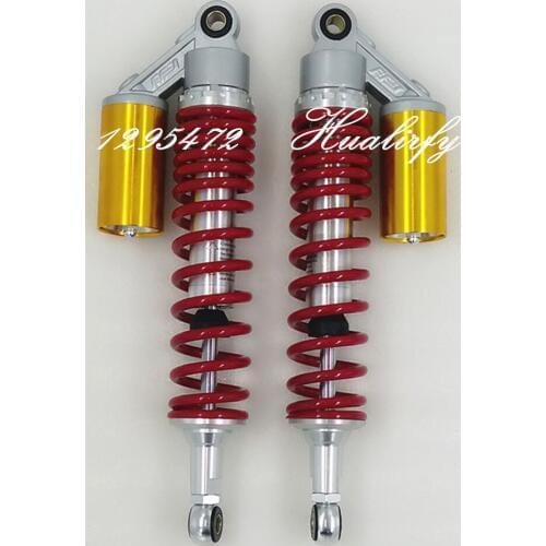 Universal 8mm spring 375mm Air Shock Absorber Suspension motorcycle for YAMAHA HONDA SUZUKI KAWASAKI BIKE ATV red+silver chrome