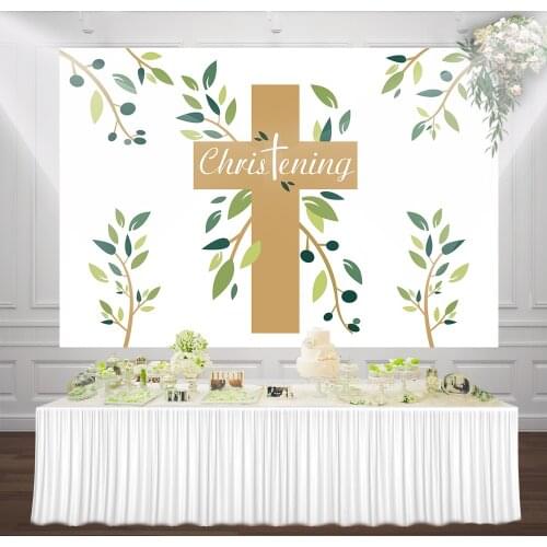 First Communion Party Backdrop Christening Catholic Holy Decorations Banners Dessert Table Photo Background Supplies Wallpapers