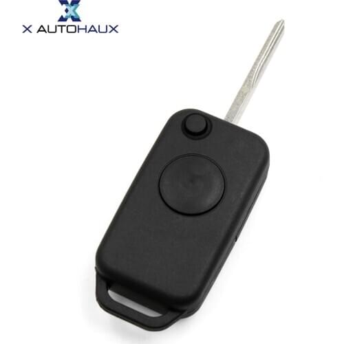 X AUTOHAUX 1 Button Flip Folding Uncut Key Remote Case Shell Replacement 267102334 For Mercedes-Benz