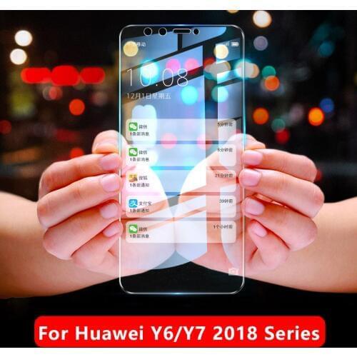 Tempered Glass For Huawei Y6 Y7 Prime 2018 Protective Glas On Huawey Honor Y 6 7 6y 7y Y62018 Y72018 Screen Protector Phone Film
